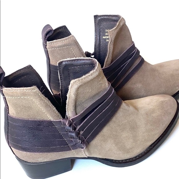 Diba Taupe & Brown Skyler Suede Booties, Size 6 - Picture 4 of 13